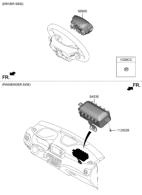 2019 Hyundai Kona Electric Air Bag System - Diagram 1