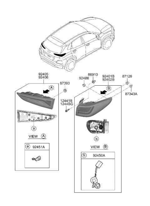 2021 Hyundai Kona Electric Rear Combination Lamp Diagram