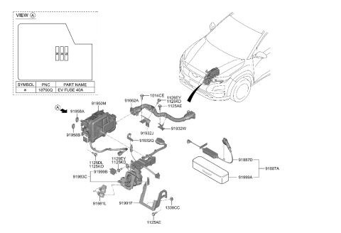 2020 Hyundai Elantra GT Junction Box Assembly-High Voltage Diagram for 91958-K4150