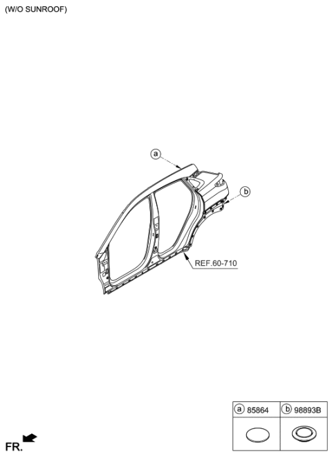 2021 Hyundai Kona Electric Sunroof Diagram 2