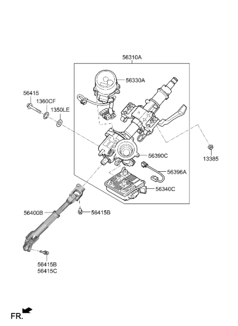 2022 Hyundai Genesis GV80 Column Assembly-Steering Diagram for 56310-K4000