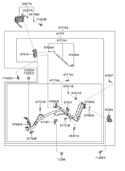 2019 Hyundai Kona Electric Clip Diagram for 97785-K4000