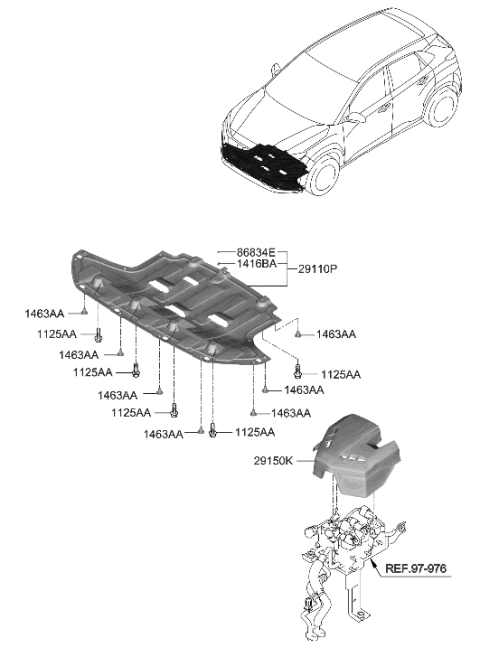 2020 Hyundai Kona Electric Cover-Heat Pump Diagram for 29150-K4500