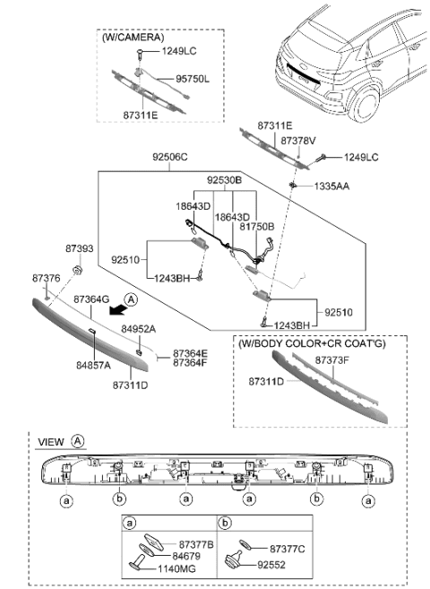 2021 Hyundai Kona Electric Back Panel Moulding Diagram