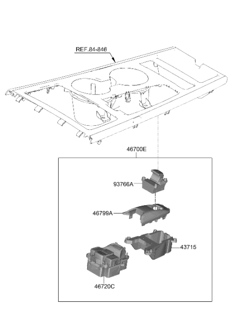 2019 Hyundai Kona Electric Lever Complete-E.C.U Diagram for 467W0-K4100-SPS