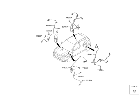 2019 Hyundai Kona Electric Wiring-E.P.B Conn EXTN,LH Diagram for 59795-K4000