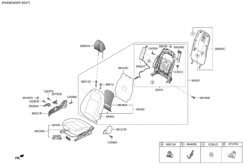 2020 Hyundai Kona Electric Front Seat Diagram 1