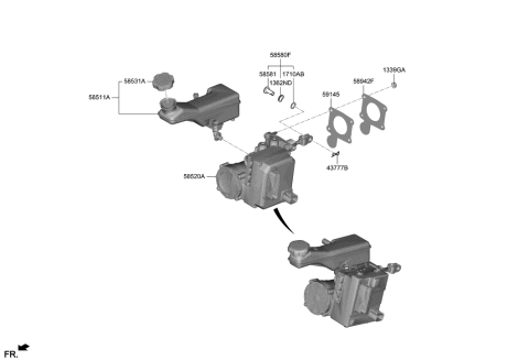 2021 Hyundai Kona Electric Reservoir-Master Cylinder Diagram for 58511-K4000