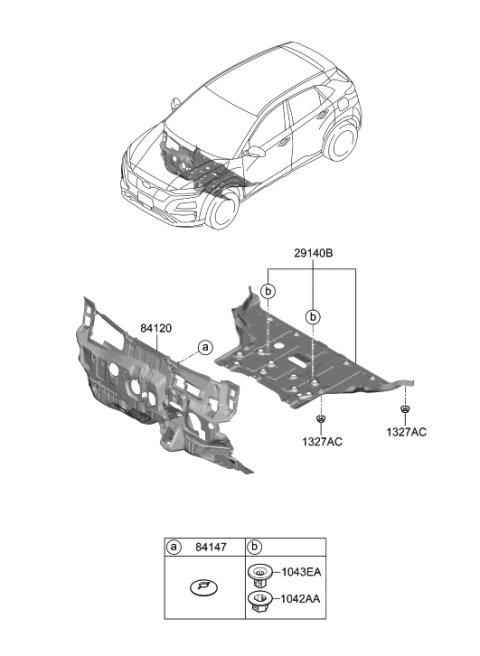 2020 Hyundai Kona Electric Cover-Engine Under,RR Diagram for 84291-J2000