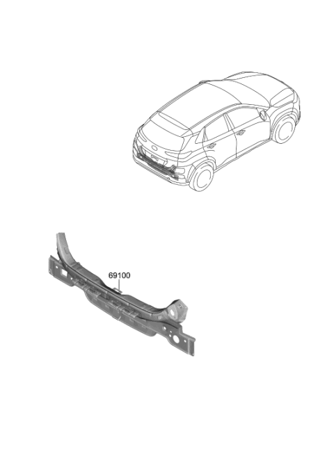 2020 Hyundai Kona Electric Back Panel & Trunk Lid Diagram