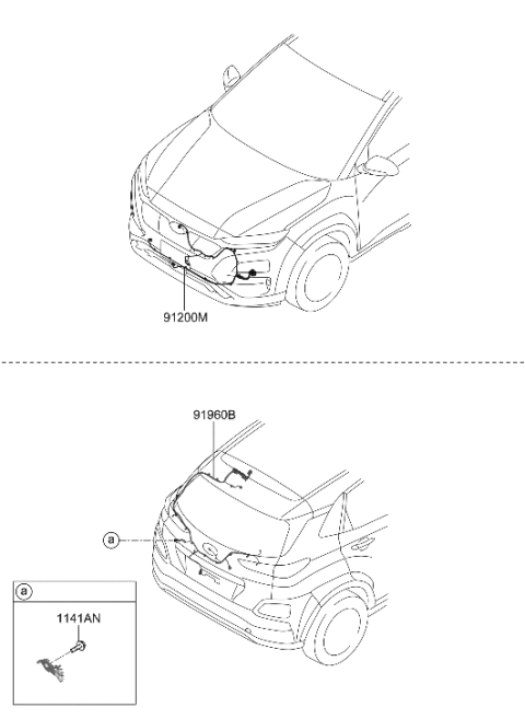 2020 Hyundai Kona Electric Wiring Assembly-Fem Diagram for 91840-K4030