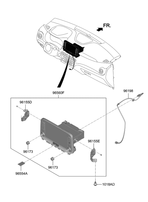 2021 Hyundai Kona Electric Cable Assembly-Usb Diagram for 96595-K4000