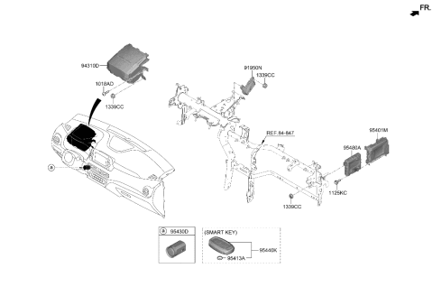 2021 Hyundai Kona Electric Unit Assembly-Head Up Display Diagram for 94310-K4020-TRY