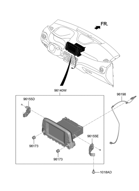 2019 Hyundai Kona Electric Audio Assembly Diagram for 96160-K4210-TMT