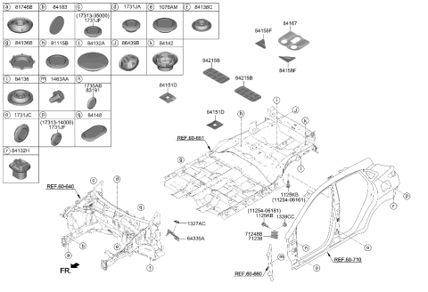 2021 Hyundai Kona Electric Grommet Diagram for 91981-3S060
