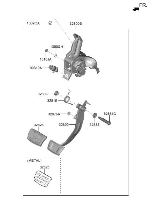 2021 Hyundai Kona Electric Brake & Clutch Pedal Diagram