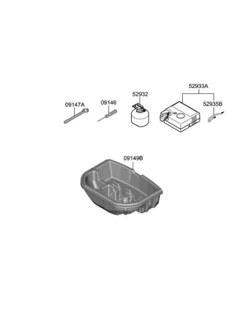 2020 Hyundai Kona Electric Case-Mobility Kit Diagram for 09149-K4000