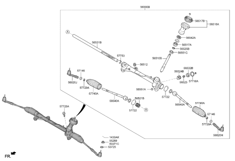 2020 Hyundai Kona Electric End Assembly-Tie Rod,LH Diagram for 56820-K4000