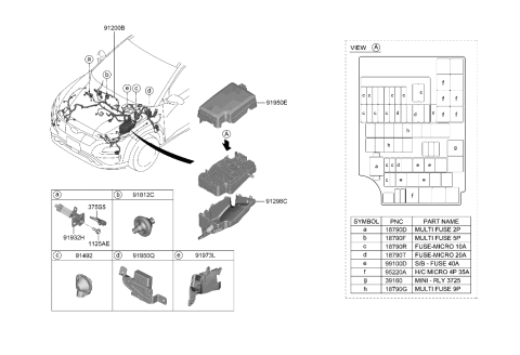 2021 Hyundai Kona Electric Wiring Assembly-FRT Diagram for 91208-K4831