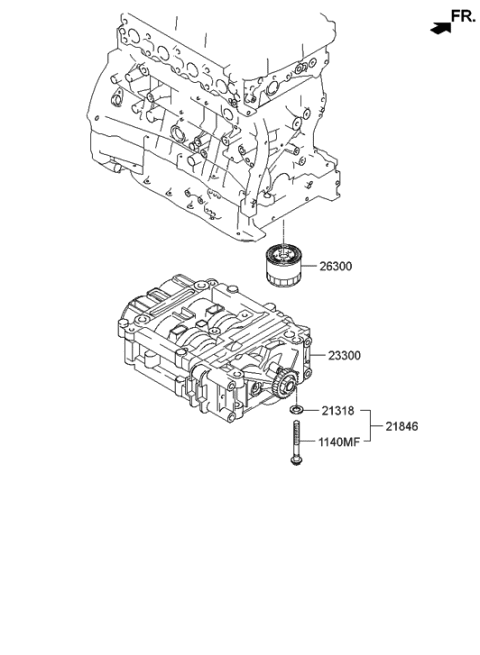 2009 Hyundai Sonata Old Body Style Front Case & Oil Filter Diagram 1