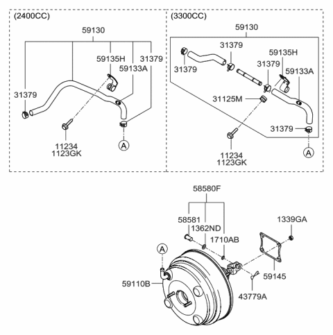 2009 Hyundai Sonata Old Body Style Power Brake Booster Diagram