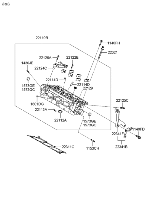 2007 Hyundai Sonata New Body Style Cylinder Head Diagram 3