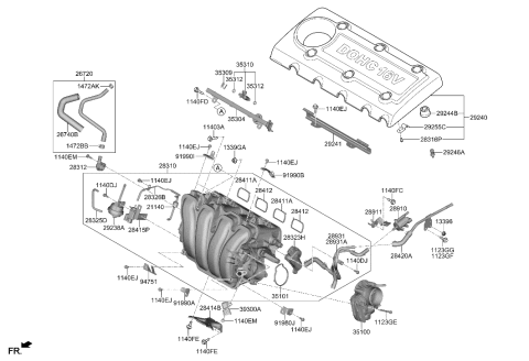 2023 Hyundai Kona N Filter-Inlet Diagram for 29224-3C100