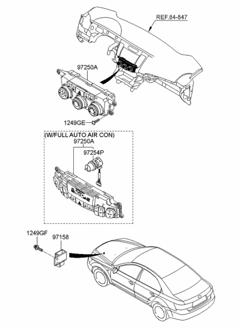 2007 Hyundai Sonata Sensor-In Car Diagram for 97270-3K500