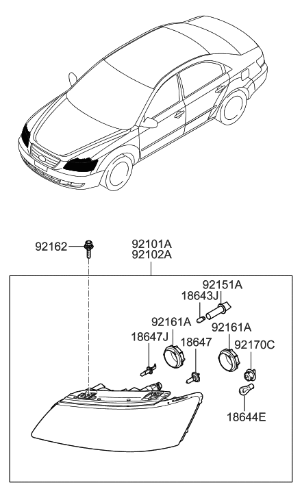 2007 Hyundai Sonata Head Lamp Diagram