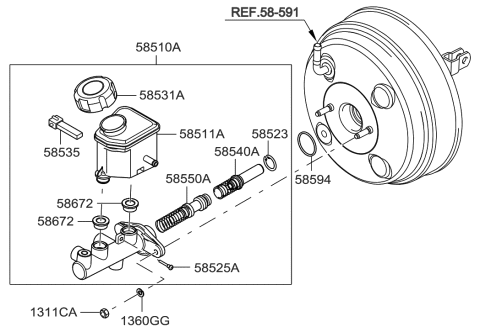 2009 Hyundai Sonata Old Body Style Brake Master Cylinder Diagram