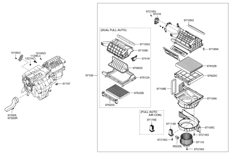 2022 Hyundai Nexo Motor & Fan Assembly-A/C Blower Diagram for 97113-3K000