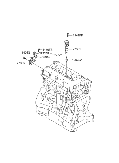 2010 Hyundai Sonata Old Body Style Spark Plug & Cable Diagram 1