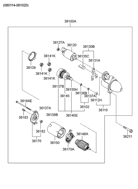 2007 Hyundai Sonata New Body Style Starter Diagram 1