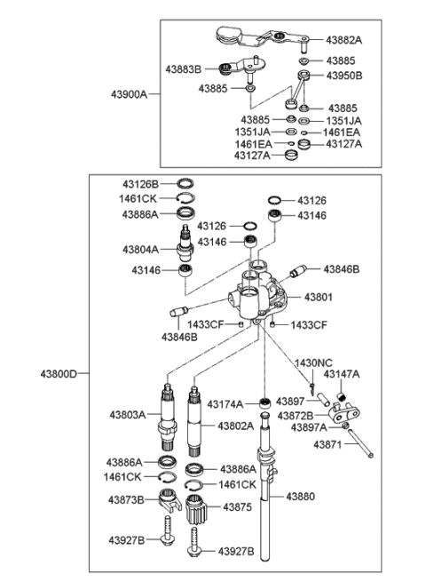 2010 Hyundai Sonata Old Body Style Gear Shift Control-Manual Diagram 2