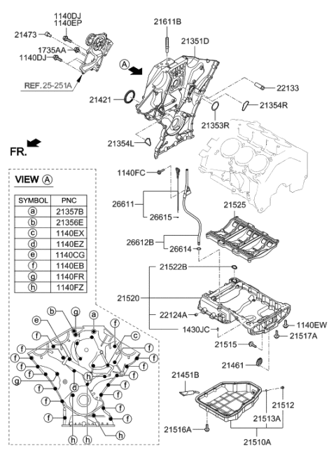 2008 Hyundai Sonata Belt Cover & Oil Pan Diagram 3