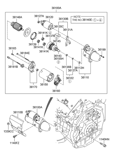 2007 Hyundai Sonata New Body Style Starter Diagram 3