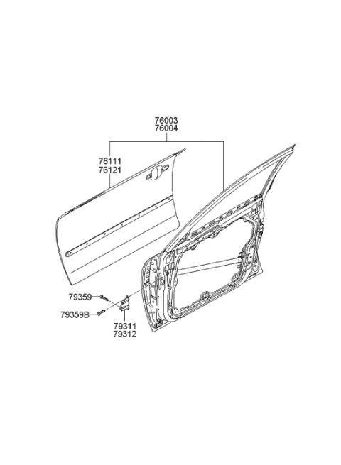 2007 Hyundai Sonata New Body Style Panel-Front Door Diagram