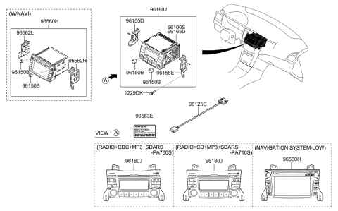 2007 Hyundai Sonata Bracket-Mounting,RH Diagram for 96562-0A600