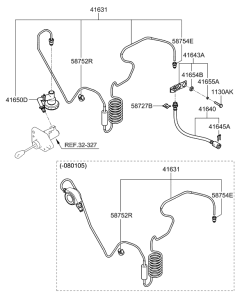 2008 Hyundai Sonata Tube-Clutch Diagram for 41631-3K550