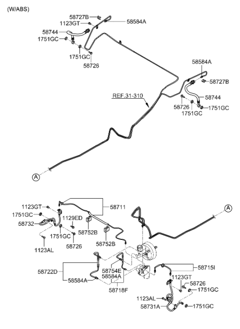 2010 Hyundai Sonata Old Body Style Brake Fluid Line Diagram 2
