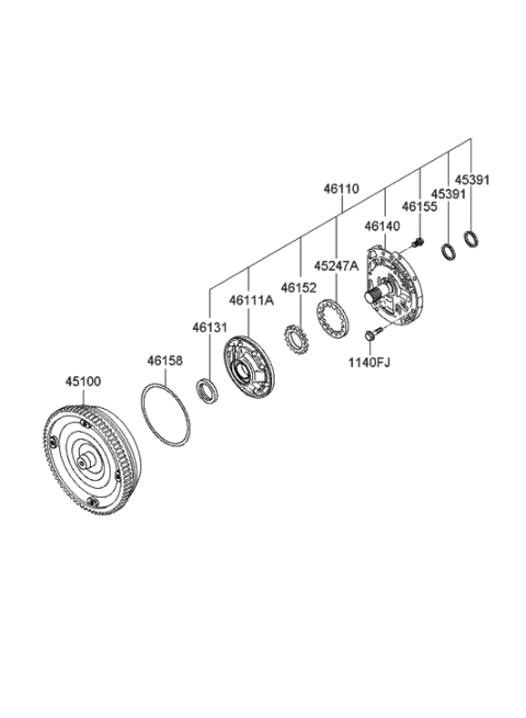 2007 Hyundai Sonata Pump Assembly-Oil Diagram for 46110-3A250