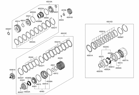 2008 Hyundai Sonata Disc Set-Clutch Diagram for 45524-3A500