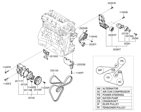 2008 Hyundai Sonata Coolant Pump Diagram 1
