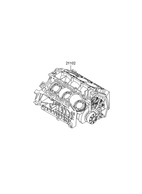 2009 Hyundai Sonata Old Body Style Short Engine Assy Diagram 2