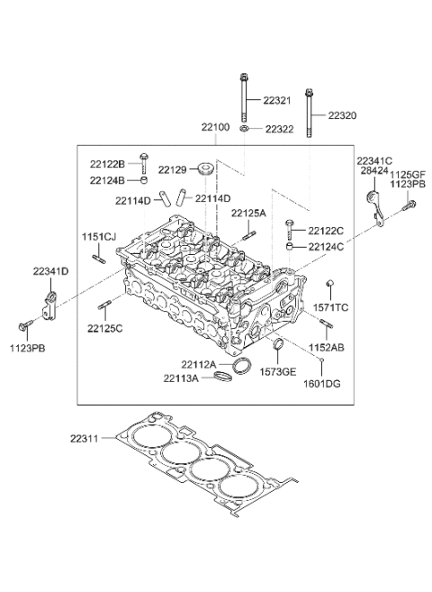 2007 Hyundai Sonata New Body Style Cylinder Head Diagram 1