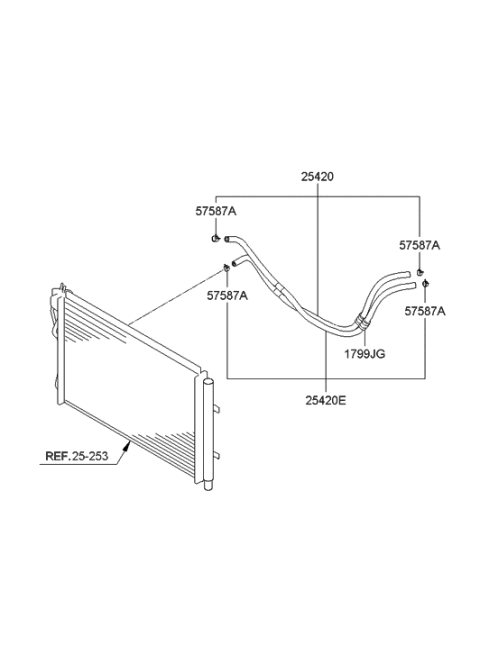 2011 Hyundai Elantra Hose Assembly-Oil Cooling Diagram for 25420-3X100