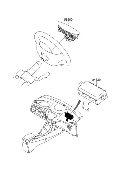 2012 Hyundai Elantra US Alabama made Air Bag System Diagram 1