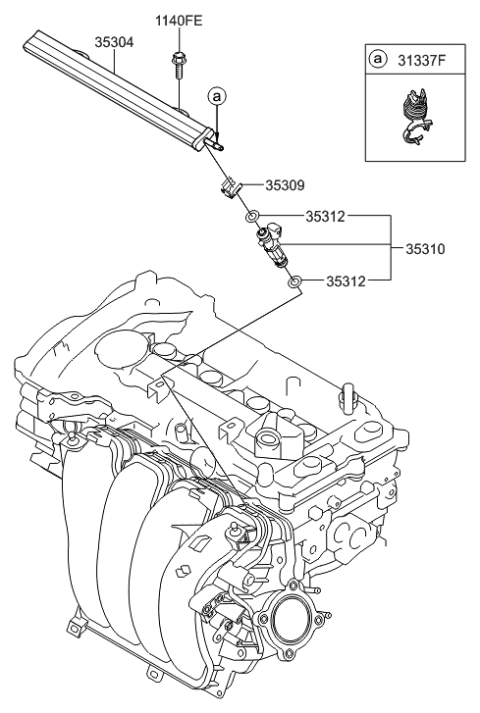 2013 Hyundai Elantra US Alabama made Throttle Body & Injector Diagram