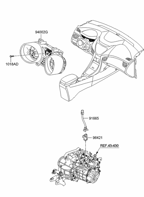 2011 Hyundai Elantra Cluster Assembly-Instrument Diagram for 94001-3Y120