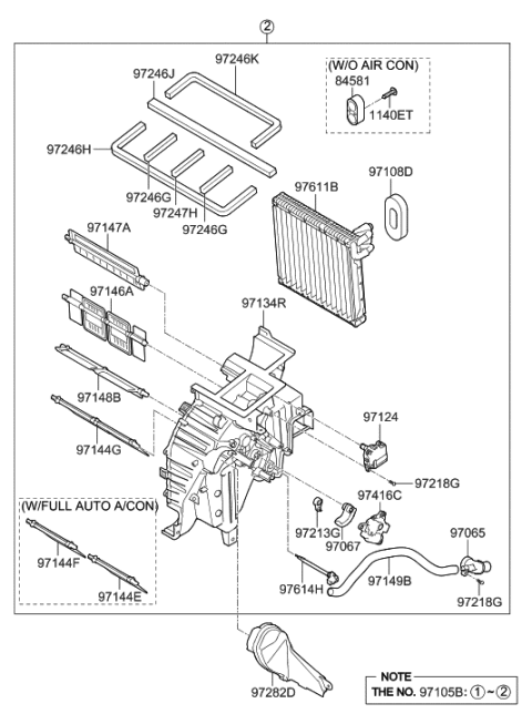 2011 Hyundai Elantra US Alabama made Heater System-Heater & Blower Diagram 2